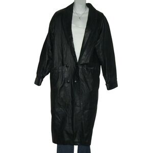 Marco Morani Leather & Suede Jacket Vintage 90's Long Trench Goth alt egirl y2k